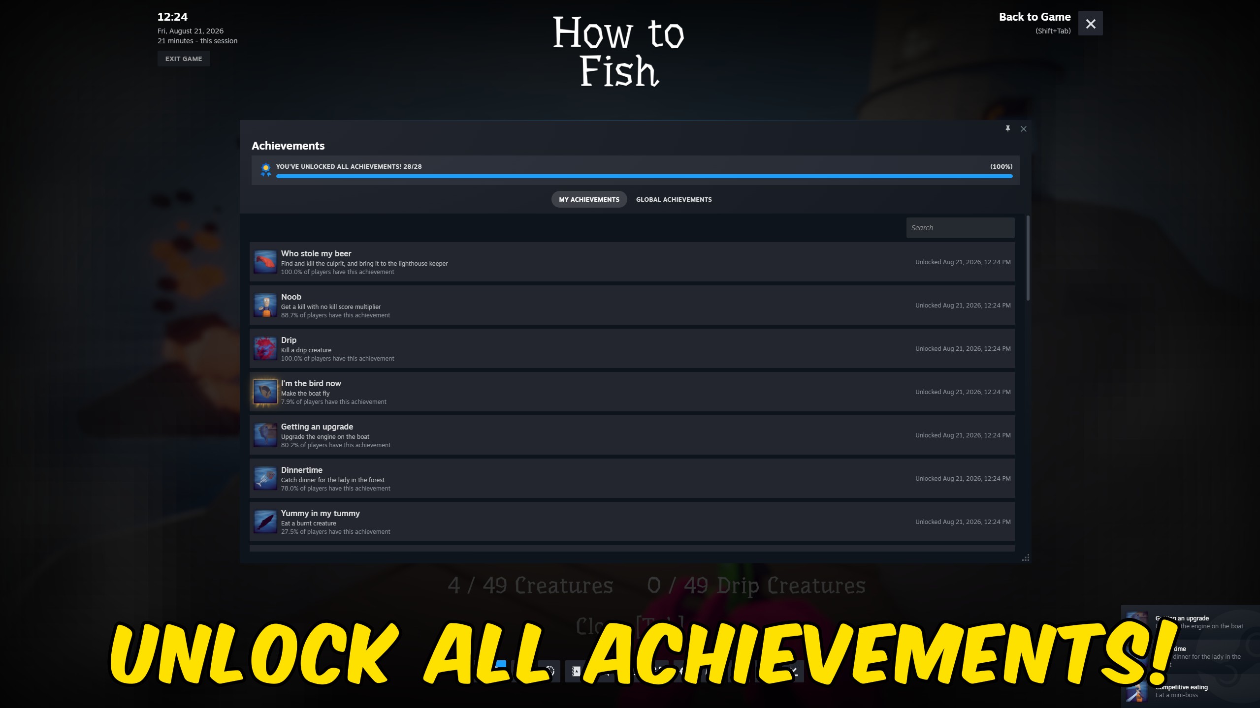 How to Fish — Achievement Unlocker (screenshot 2)